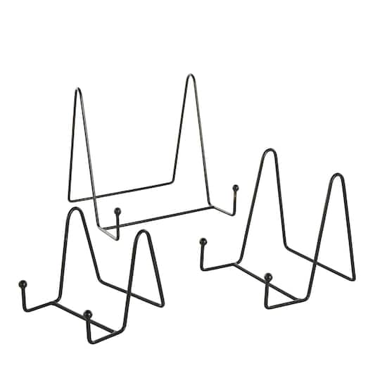 Black Metal Wide Triangle Display Easel Set
